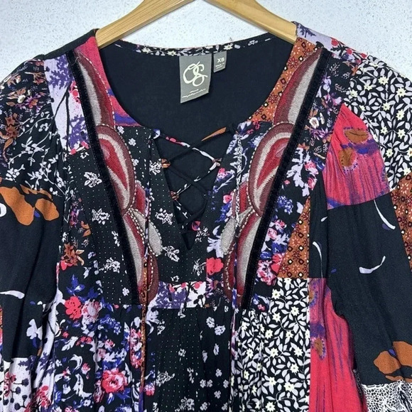 Anthropologie One September Arcata Patchwork Dress size XS gypsy old world dress - Picture 4 of 9